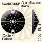 Swarovski Rivoli Sew-on Stone (3200) 8mm - Clear Crystal With Platinum Foiling