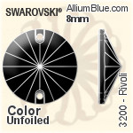 施華洛世奇 衛星 手縫石 (3200) 8mm - 顏色 無水銀底