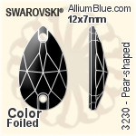 Swarovski Pear-shaped Sew-on Stone (3230) 18x10.5mm - Color With Platinum Foiling