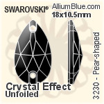 スワロフスキー Pear-shaped ソーオンストーン (3230) 18x10.5mm - カラー 裏面にホイル無し