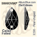 施華洛世奇 梨形 手縫石 (3230) 28x17mm - 顏色 白金水銀底