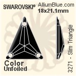 Swarovski Slim Triangle Sew-on Stone (3271) 18x21.1mm - Crystal Effect With Platinum Foiling