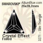 施华洛世奇 Slim Triangle 手缝石 (3271) 18x21.1mm - 白色（半涂层） 白金水银底