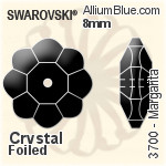 Swarovski Margarita Sew-on Stone (3700) 8mm - Crystal Effect Unfoiled