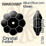 Swarovski Margarita Sew-on Stone (3700) 10mm - Clear Crystal With Platinum Foiling
