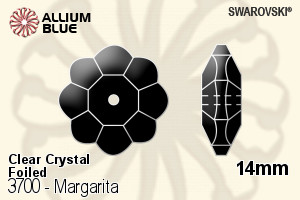 Swarovski Margarita Sew-on Stone (3700) 14mm - Clear Crystal With Platinum Foiling