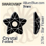 スワロフスキー Star Flower ソーオンストーン (3754) 7mm - クリスタル エフェクト 裏面プラチナフォイル