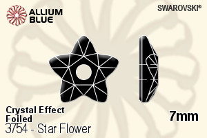 施華洛世奇 Star Flower 手縫石 (3754) 7mm - 白色（半塗層） 白金水銀底