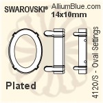 スワロフスキー Ovalファンシーストーン石座 (4120/S) 14x10mm - メッキ