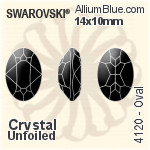 施華洛世奇 橢圓形 花式石 (4120) 14x10mm - 透明白色 無水銀底