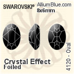施華洛世奇 橢圓形 花式石 (4120) 8x6mm - 透明白色 無水銀底