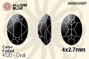 Swarovski Oval Fancy Stone (4120) 4x2.7mm - Color With Platinum Foiling