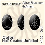 施華洛世奇 橢圓形 花式石 (4120) 6x4mm - 顏色（半塗層） 無水銀底