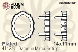 Swarovski Baroque Mirror Settings (4142/S) 14x11mm - Plated