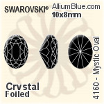 スワロフスキー Mystic Oval ファンシーストーン (4160) 18x13mm - クリスタル 裏面プラチナフォイル