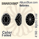 スワロフスキー Mystic Oval ファンシーストーン (4160) 8x6mm - カラー 裏面プラチナフォイル