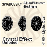 Swarovski Mystic Oval Fancy Stone (4160) 18x13mm - Clear Crystal With Platinum Foiling