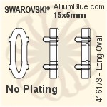 Swarovski Long Oval Settings (4161/S) 15x5mm - Plated