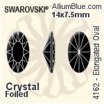 Swarovski Elongated Oval Fancy Stone (4162) 10x5.5mm - Crystal Effect With Platinum Foiling