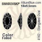 スワロフスキー Elongated Oval ファンシーストーン (4162) 10x5.5mm - クリスタル エフェクト 裏面プラチナフォイル