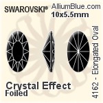 Swarovski Elongated Oval Fancy Stone (4162) 18x9.5mm - Crystal Effect With Platinum Foiling