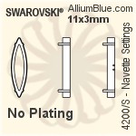 施華洛世奇 馬眼形花式石爪托 (4200/S) 11x3mm - 無鍍層