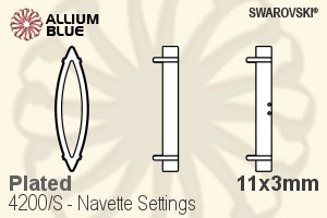 Swarovski Navette Settings (4200/S) 11x3mm - Plated