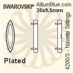 施華洛世奇 馬眼形花式石爪托 (4200/S) 35x9.5mm - 鍍面
