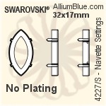 Swarovski Long Oval Settings (4161/S) 21x7mm - No Plating