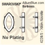 PREMIUM Navette Setting (PM4200/S), With Sew-on Holes, 6x3mm, Unplated Brass