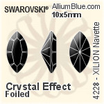 Swarovski XILION Navette Fancy Stone (4228) 10x5mm - Crystal Effect With Platinum Foiling