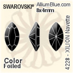 施華洛世奇XILION施亮馬眼形 花式石 (4228) 8x4mm - 顏色 白金水銀底