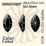 スワロフスキー XILION Navette ファンシーストーン (4228) 5x2.5mm - クリスタル エフェクト 裏面プラチナフォイル
