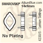 Swarovski Lemon Settings (4230/S) 14x9mm - Plated