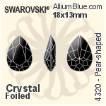 Swarovski Pear-shaped Fancy Stone (4320) 18x13mm - Clear Crystal With Platinum Foiling