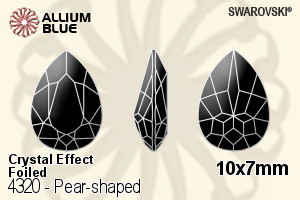 Swarovski Pear-shaped Fancy Stone (4320) 10x7mm - Crystal Effect With Platinum Foiling