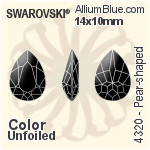 施華洛世奇 梨形 花式石 (4320) 10x7mm - 顏色（半塗層） 無水銀底
