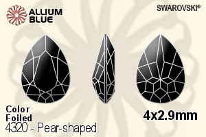 SWAROVSKI 4320 4X2.9MM BLACK DIAMOND F
