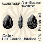 施華洛世奇 梨形 花式石 (4320) 18x13mm - 顏色 白金水銀底