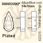 Swarovski Teardrop Settings (4322/S) 14x7mm - Plated