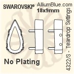 Swarovski Teardrop Settings (4322/S) 10x5mm - Plated