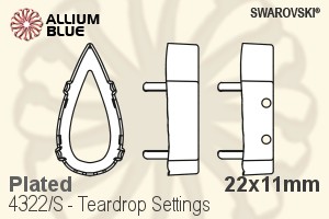 Swarovski Teardrop Settings (4322/S) 22x11mm - Plated
