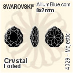 施華洛世奇 Majestic 花式石 (4329) 10x8.7mm - 透明白色 白金水銀底