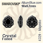 施華洛世奇 Majestic 花式石 (4329) 10x8.7mm - 白色（半塗層） 白金水銀底