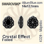 スワロフスキー Majestic ファンシーストーン (4329) 14x12.1mm - クリスタル エフェクト 裏面プラチナフォイル