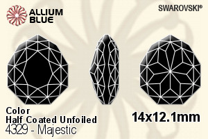 スワロフスキー Majestic ファンシーストーン (4329) 14x12.1mm - カラー（ハーフ　コーティング） 裏面にホイル無し