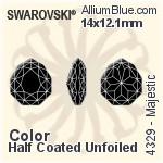 施華洛世奇 Majestic 花式石 (4329) 14x12.1mm - 顏色（半塗層） 無水銀底
