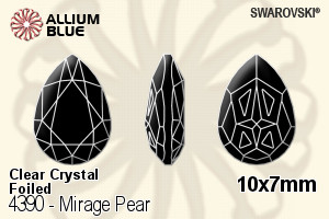 Swarovski Mirage Pear Fancy Stone (4390) 10x7mm - Clear Crystal With Platinum Foiling