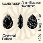 Swarovski Mirage Pear Fancy Stone (4390) 14x10mm - Clear Crystal With Platinum Foiling