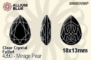 施華洛世奇 Mirage Pear 花式石 (4390) 18x13mm - 透明白色 白金水銀底